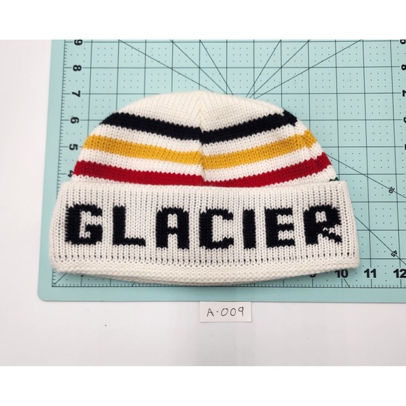 GLACIER‎ WINTER HAT KNIT WHITE STRIPED - Picture 10 of 10